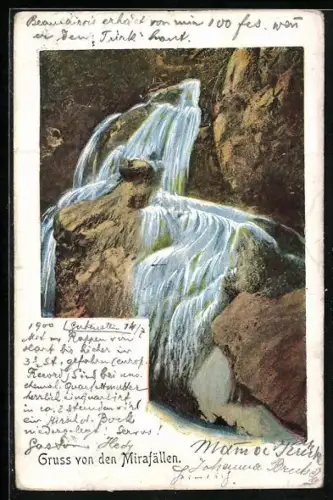AK Mirafälle, Ansicht des Wasserfalls