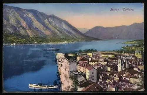 AK Kotor / Cattaro, Partie mit Uferpromenade