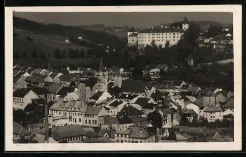AK Winterberg im Böhmerwald, Totalansicht aus der Vogelschau