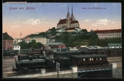 AK Brünn / Brno, Pohled na Velechrám od nádrazi