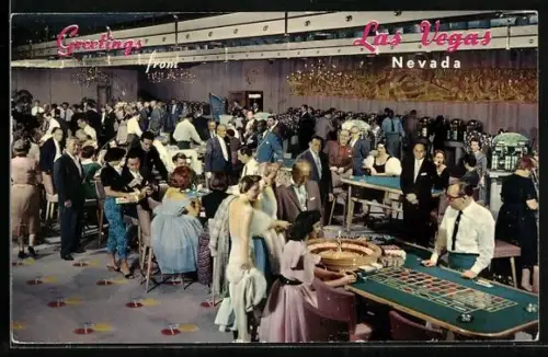 AK Las Vegas, Nevada, The Hotel Riviera Casino, Gäste spielen Roulette