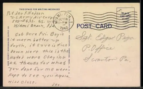 AK Miami Beach, FL, The Bancroft Hotel, Collins Avenue at 15th Street