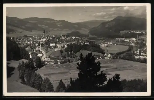 AK Judenburg, Totalansicht vom Lichtensteinberg aus