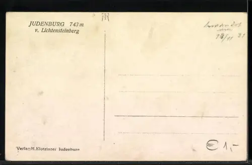 AK Judenburg, Totalansicht vom Lichtensteinberg aus