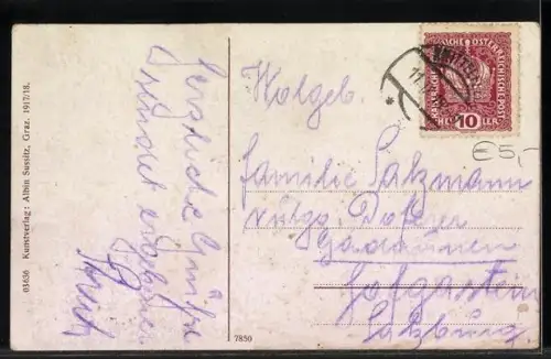 AK Knittelfeld, Teilansicht mit Kirche