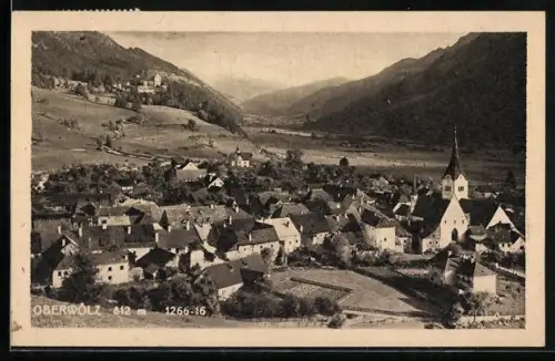 AK Oberwölz, Blick über die Dächer des Ortes