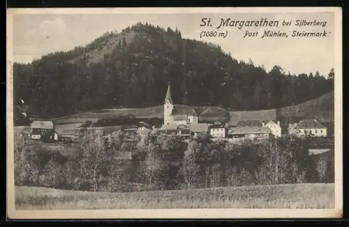 AK Mühlen /Stmk., St. Margarethen bei Silberberg mit Kirche