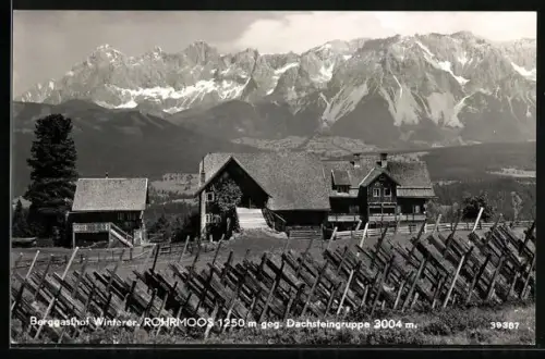 AK Rohrmoos, Berggasthof Winterer gegen Dachsteingruppe