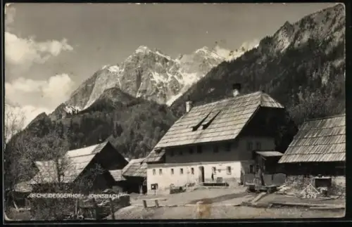 AK Johnsbach, Gscheideggerhof mit Bergpanorama