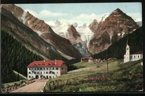 AK Trafoi /Stilfserjochstrasse, Gasthof zur Schönen Aussicht und Trafoi-Hotel