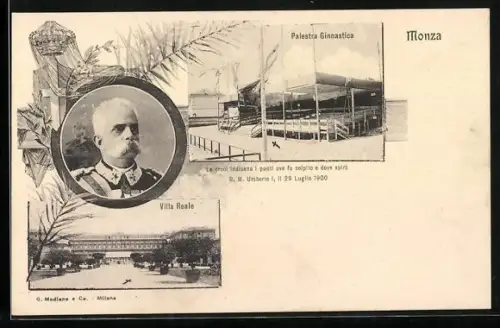 AK Monza, Palestra Ginnastica, Villa Reale, S. M. Umberto I.