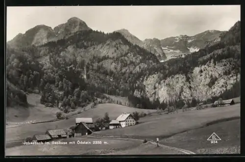 AK Johnsbach im Gesäuse, Ortsansicht mit Ödstein