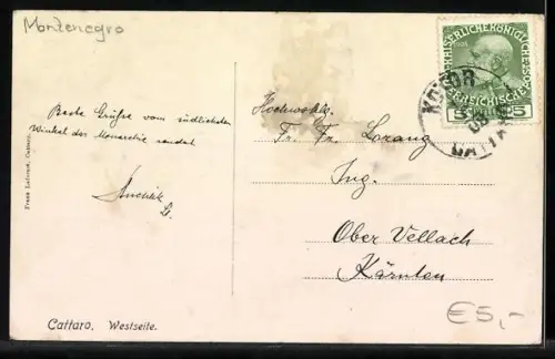 AK Kotor / Cattaro, Ortsansicht, Westseite