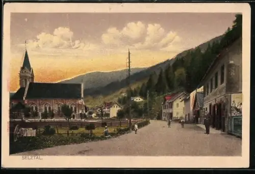 AK Selztal, Ortsansicht mit Strassenpartie