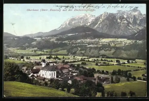 AK Haus im Ennstal, Oberhaus mit Blick auf die Dachsteingruppe