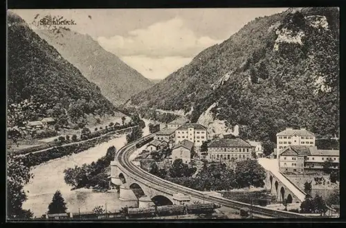 AK Steinbrück, Ortschaft und Eisenbahn-Anlagen