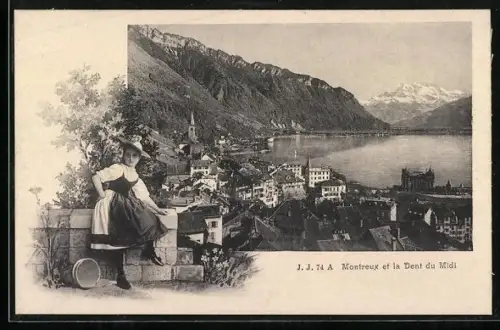 AK Montreux, Vue Générale et la Dent du Midi