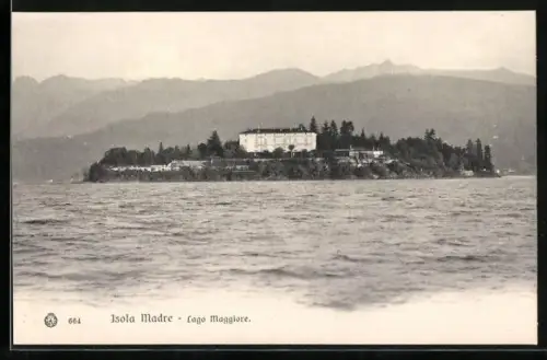 AK Isola Madre, Panorama mit Lago Maggiore