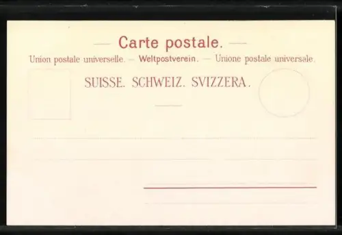 Lithographie Lugano, Hafenpartie mit Hotel Walter