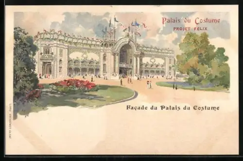 AK Paris, Exposition universelle de 1900, Facade du Palais du Costume