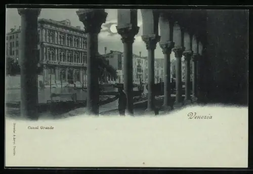Mondschein-AK Venezia, Canal Grande