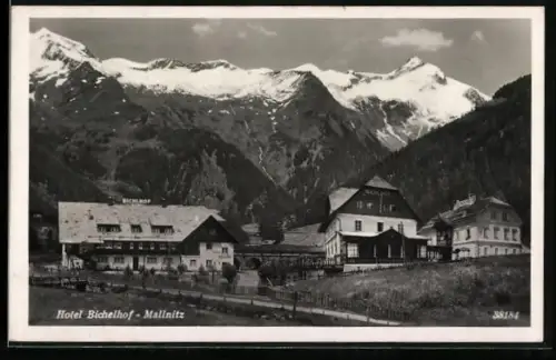 AK Mallnitz, Hotel Bichelhof, Bergpanorama
