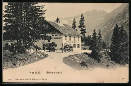 AK Guttannen, Handeck, Grimselroute mit Hotel Restaurant Handeck