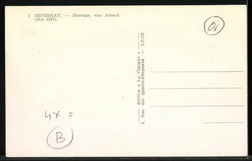 AK Genissiat, Barrage, vue Amont, Mai 1947