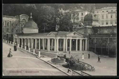 AK Marienbad, Kreuzbrunnen
