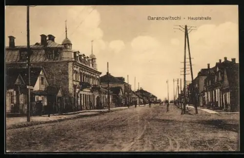 AK Baranowitschi, Blick in die Hauptstrasse