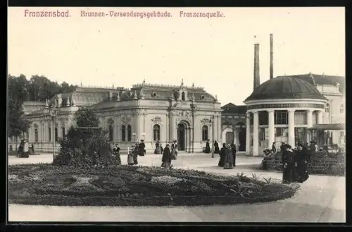 AK Franzensbad, Brunnen-Versendungsgebäude