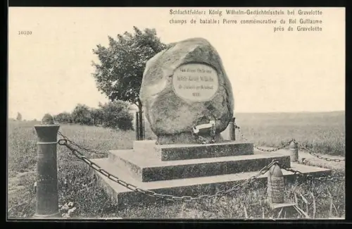 AK Gravelotte, König Wilhelm-Gedächtnisstein auf dem Schlachtfeld