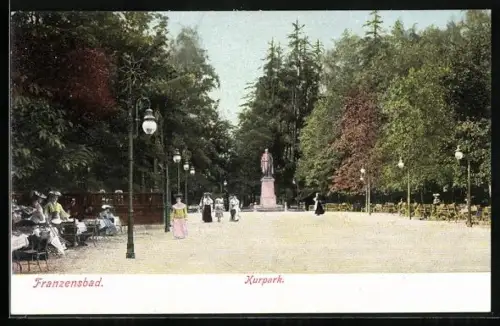 AK Franzensbad, Denkmal im Kurpark