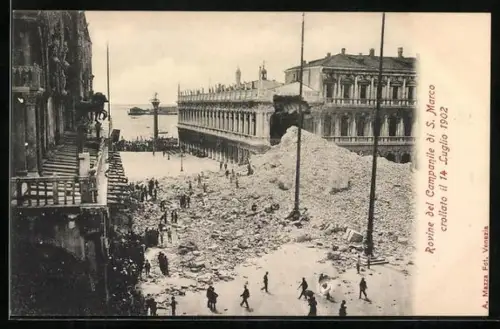AK Venedig, Rovine del Campanile di S. Marco 1902, Trümmer des Campanile