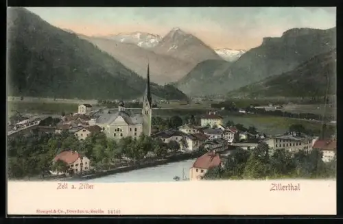 AK Zell a. Ziller, Blick auf das Zillerthal