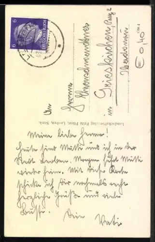 AK Leoben, Bergmannsbrunnen und Rathaus