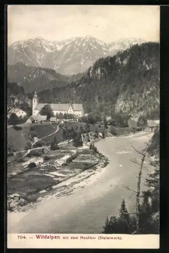 AK Wildalpen /Steiermark, Ortsansicht mit dem Hochkar
