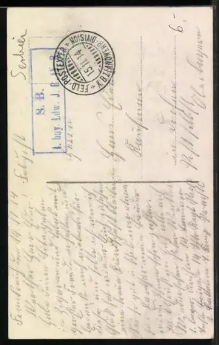 AK Schabatz / Sabac, Erstürmung am 14. August 1914