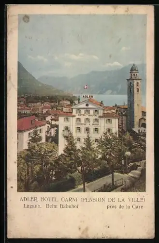 AK Lugano, Adler Hotel Garni, Pension de la Ville, pres de la Gare