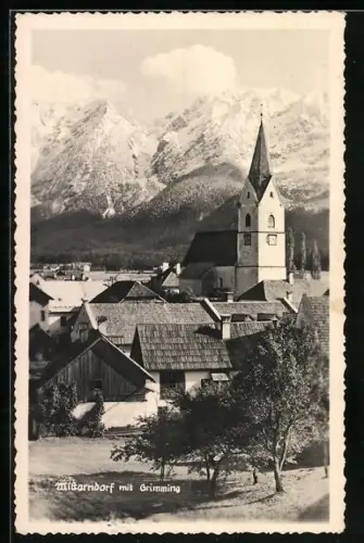 AK Mitterndorf, Ortsansicht mit Grimming