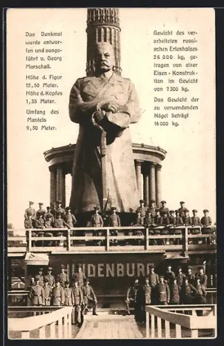 AK Berlin-Tiergarten, Der Eiserne Hindenburg von Berlin, Nagelung, Kriegshilfe