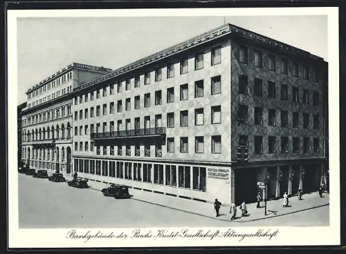 AK Berlin, Bankgebäude der Reichs-Kredit-Gesellschaft AG, Friedrichstrasse Ecke Französischer Strasse 49 - 56