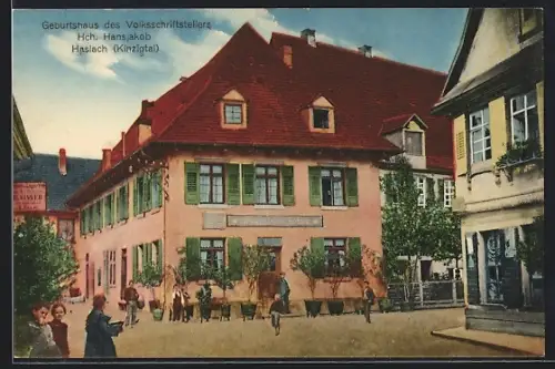 AK Haslach / Kinzigtal, Gasthaus zur Sonne, Geburtshaus des Volksschriftstellers Heinrich Hansjakob