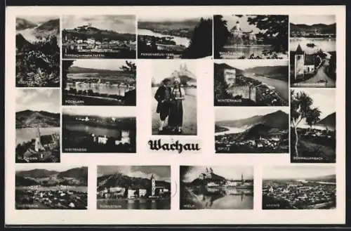 AK Wachau, Schönbühel, Schwallenbach, Spitz, Trachtenbild