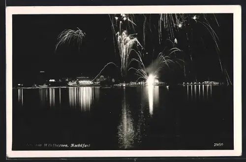AK Velden a. Wörthersee, Nachtfest, Feuerwerk