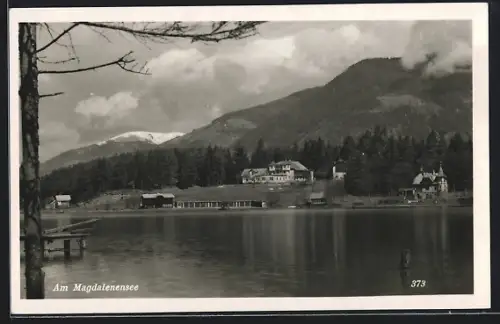 AK Villach, Magdalenensee mit Gasthof