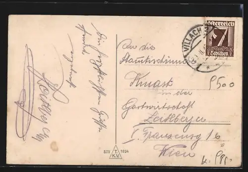 AK Villach /Kärnten, Draupartie mit Ortspanorama