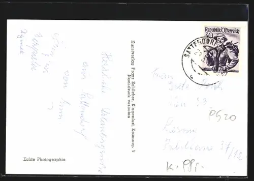 AK Sattendorf am Ossiachersee, Pension Gerlitzenhaus mit Blick zum See