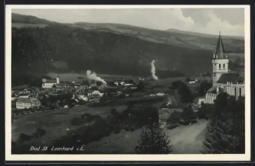 AK Bad St. Leonhard i. L., Gesamtansicht mit Kirche