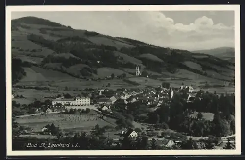 AK Bad St. Leonhard i. L., Ortsansicht aus der Vogelschau